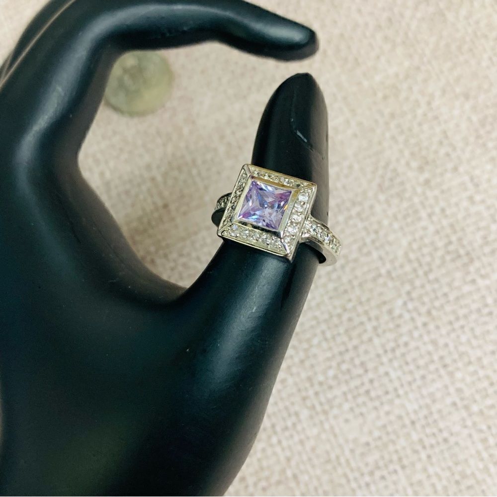 Lia Sophia Silver Purple Crystal Ring